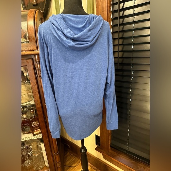 EUC NEW LEVEL long sleeve hoodie beach shirt blue color SZ L - Picture 2 of 5